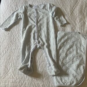 Jason Wu Baby Matching Set - Blue anchor print